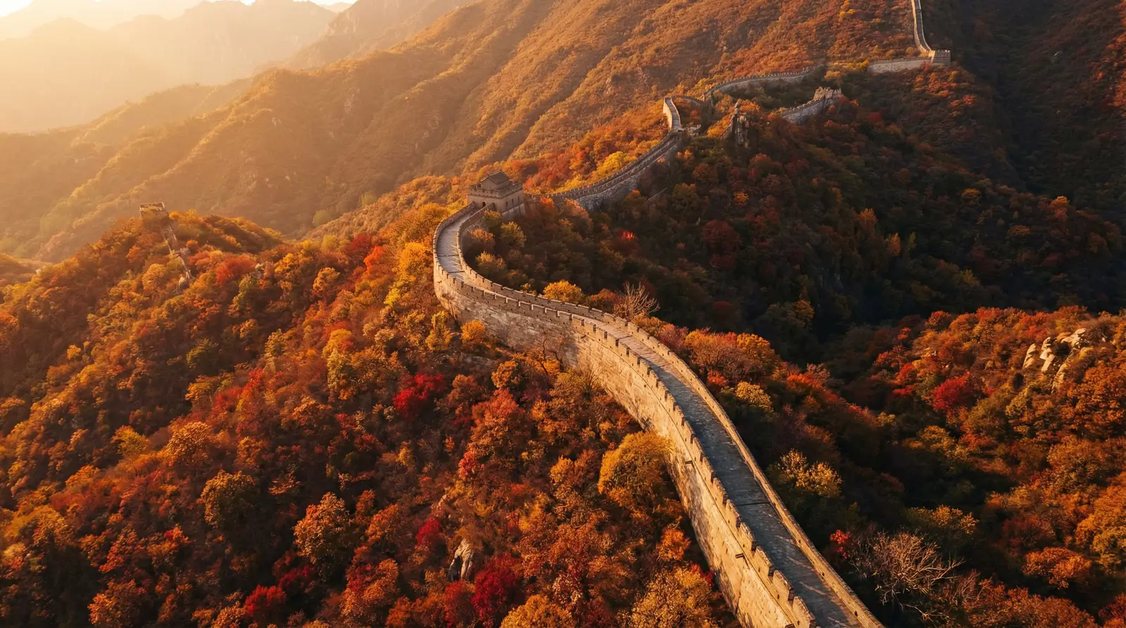 听话 秋日长城航拍全景